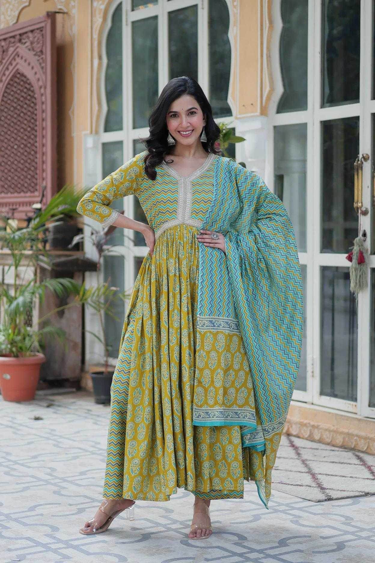 Cotton Long Gown With Pant for Stylish Comfort Wear - MYLUXURY LANE ENTERPRISE